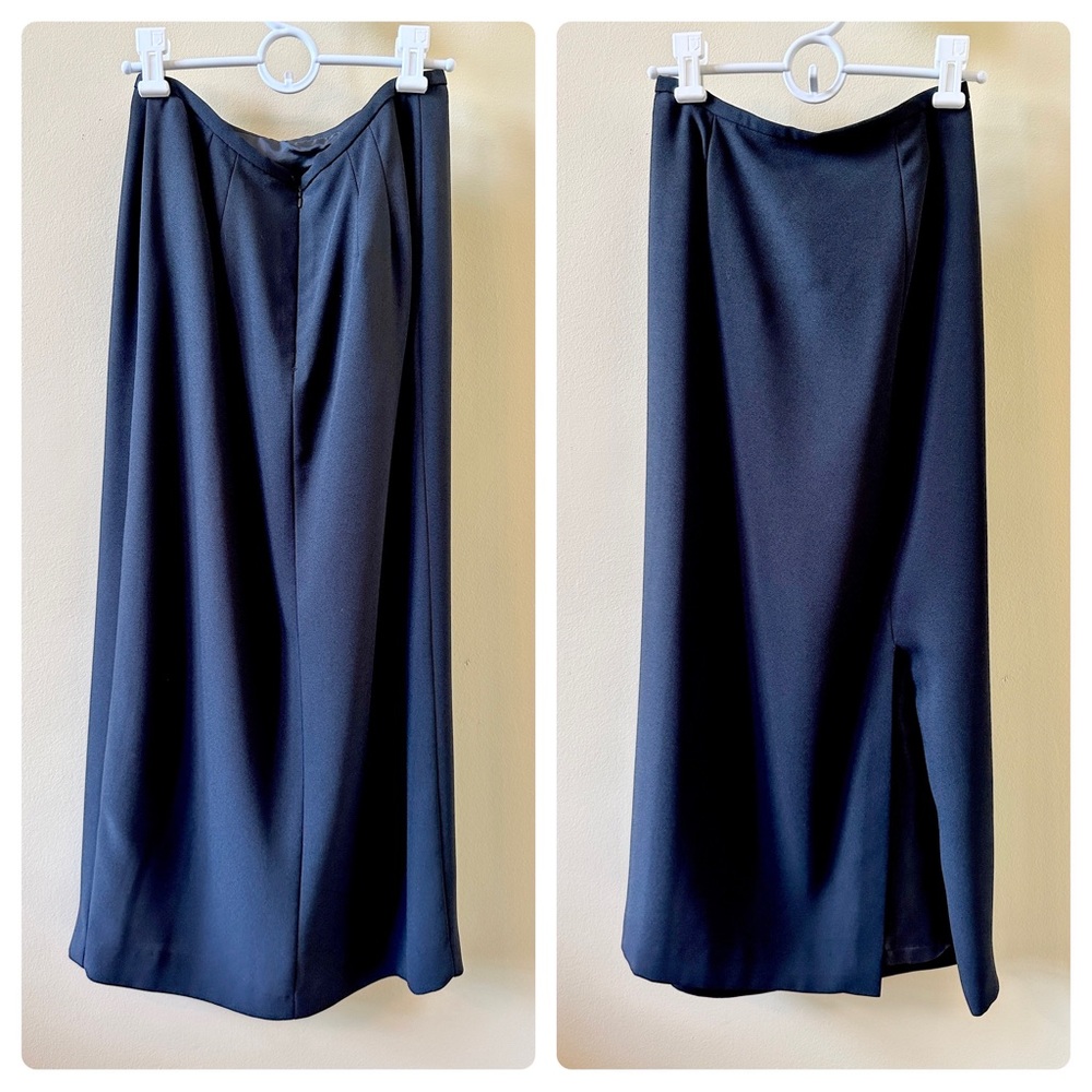 Black pencil skirt fully lined with slit